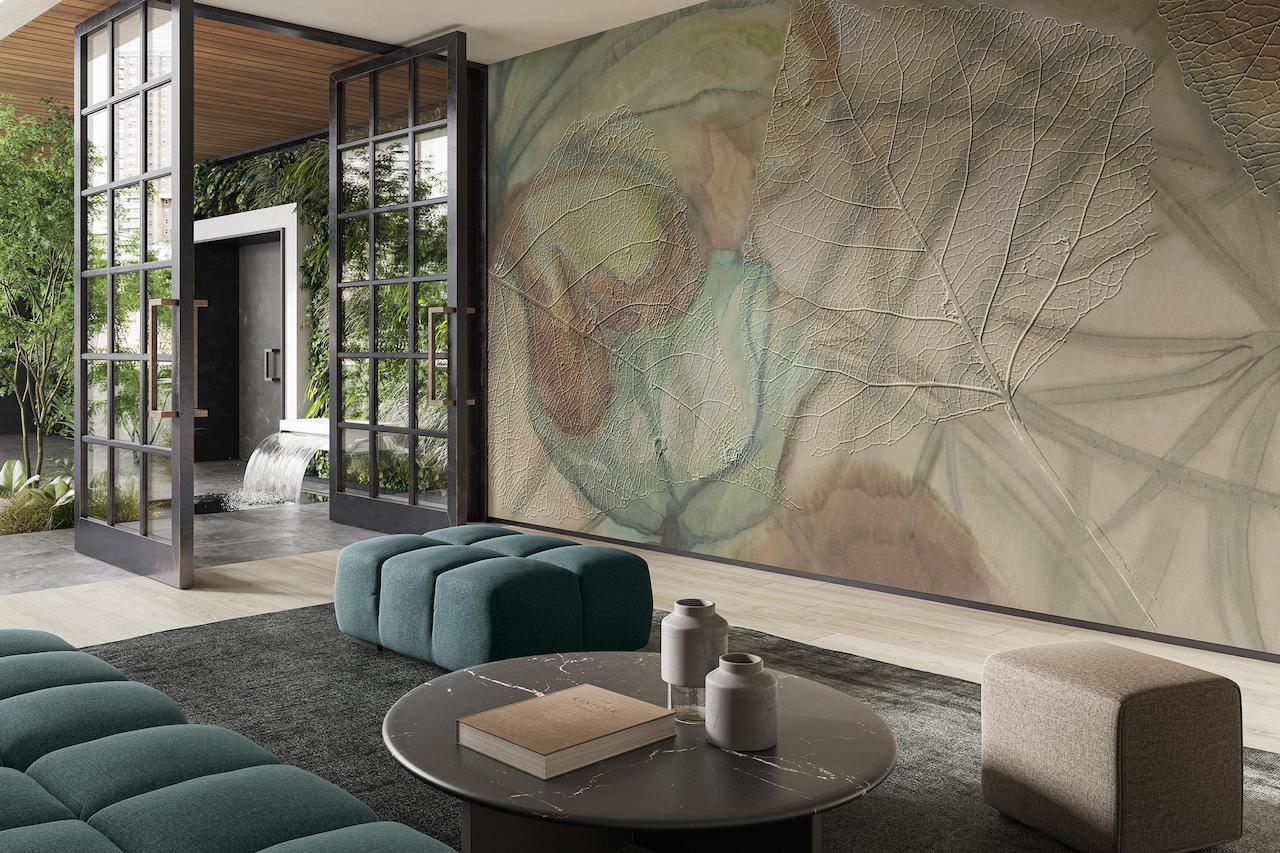 Mur avec revêtement décoratif design, revêtement mural sur mesure.